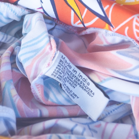 Buckhead Betties Orange Tropical Palm Print Casual Beach Palazzo Pants - Picture 5 of 9